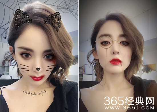 古力娜扎万圣节吸血鬼妆容曝光 明星万圣节妆容大盘点