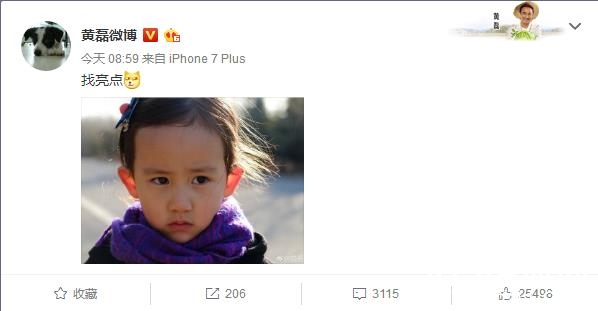 黄磊晒女儿照让网友找亮点 黄磊所说的亮点是什么