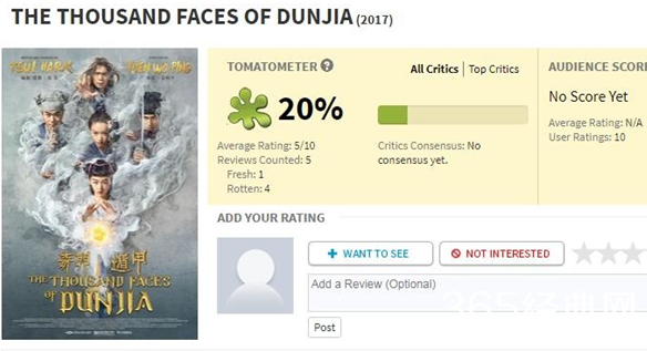 奇门遁甲烂番茄评分多少 奇门遁甲国外评论如何