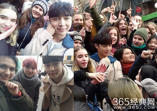 小绵羊张艺兴现身乌克兰人气高，美女围观求合影