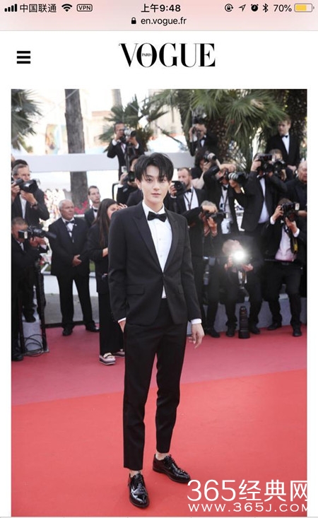 黄子韬入选戛纳最佳男士着装，网友：实至名归
