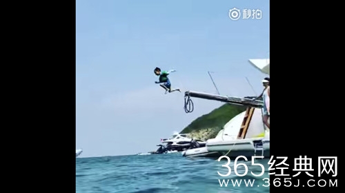应采儿生日Jasper表演跳海，网友：你爸生日你咋办?