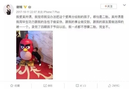谢楠曾拒生二胎 如今变卦为哪般