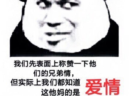 碍情这个梗，说的不是兄弟情而是爱情