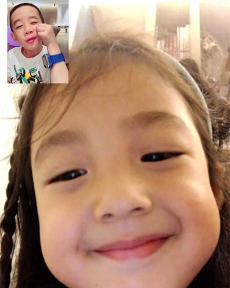 应采儿陈小春刘畊宏合照 Jasper与小泡芙视频聊天超可爱