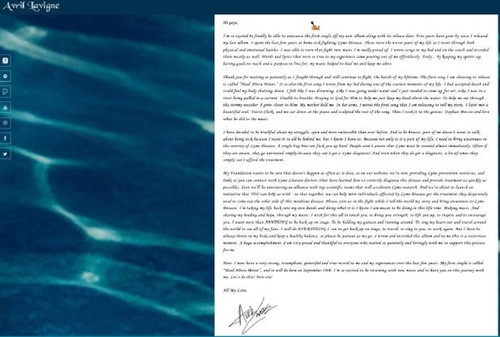 艾薇儿宣布回归 发长文感谢粉丝 新单曲9月19号释出