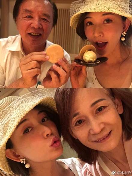 林志玲中秋晒全家福 一家团聚其乐融融