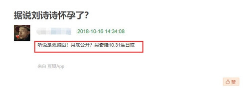 网曝刘诗诗已怀孕 据说是双胞胎 将于月底公布