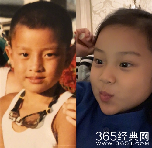 贾乃亮为甜馨庆生  晒童年对比照 十分相似
