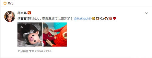 胡杏儿晒B超照宣布怀二胎喜讯：猪宝宝终于加入