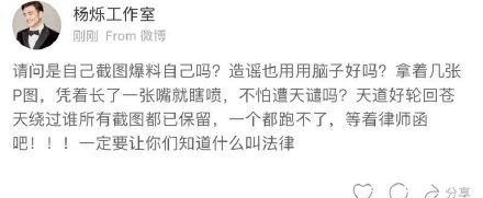 杨烁疑出轨美女聊天记录曝光 工作室出面否认