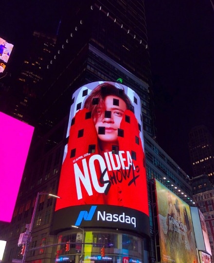 罗志祥感谢粉丝应援 壕气冲天照片上纽约时代广场