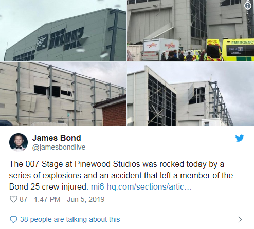 第25部《007》再出意外 片场发生爆炸一人轻伤