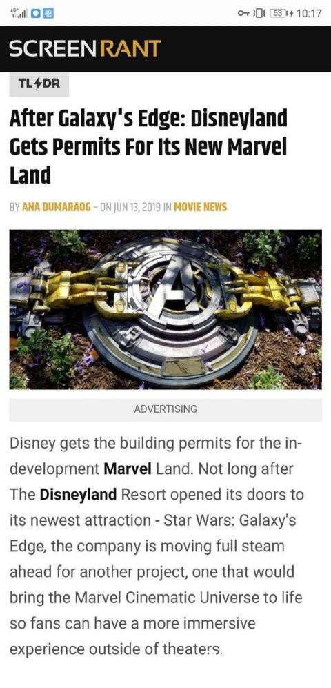 迪士尼无敌了 “漫威乐园”获得建造批准