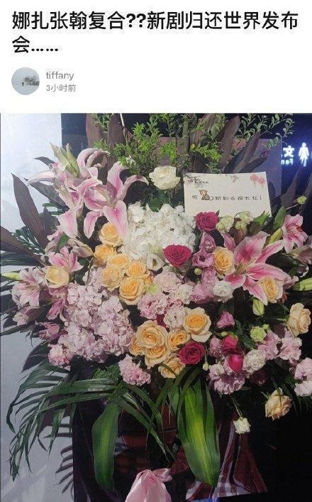 张翰送娜扎花篮疑似复合？送花篮贺娜扎新剧开播