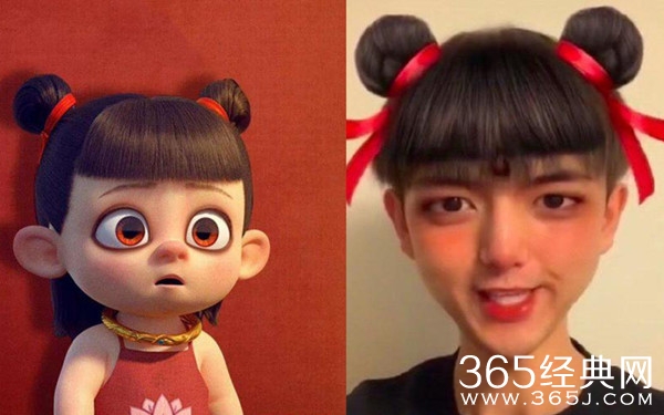 李现晒哪吒头仿妆 看起来不太聪明的亚子