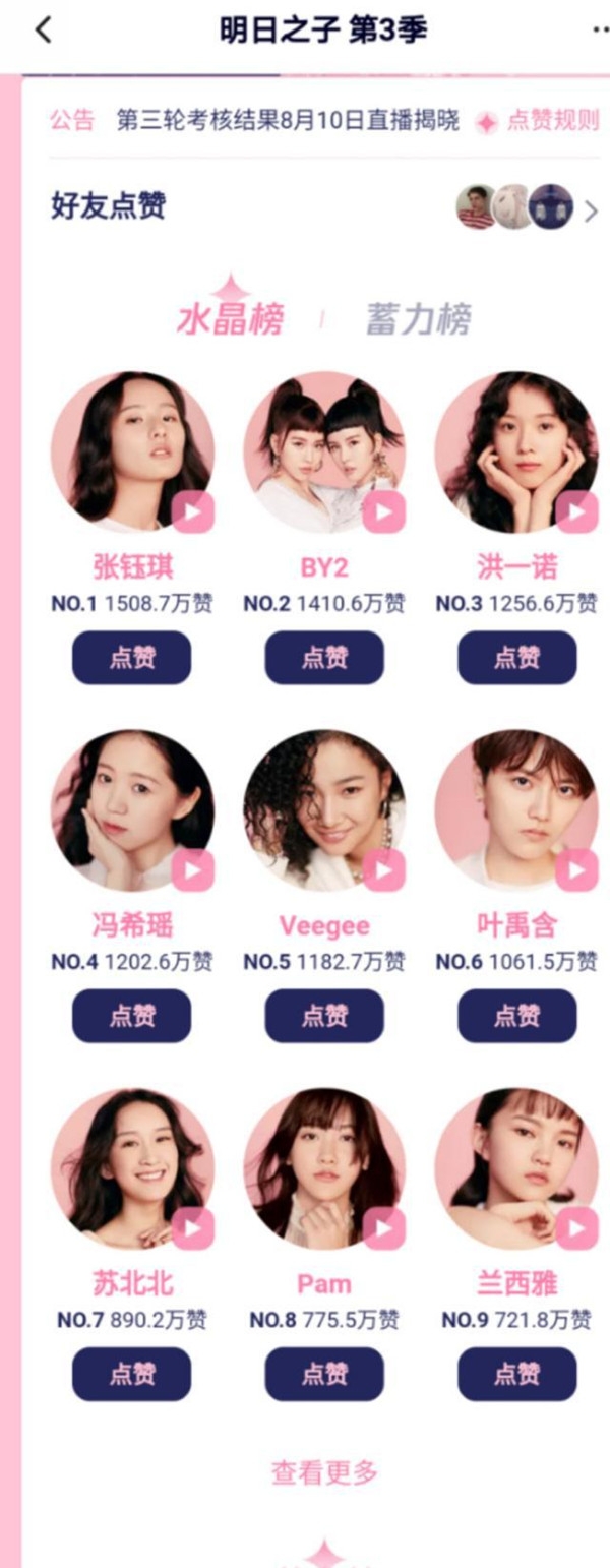 《明日之子3》9强名单出炉 第八期将有帮唱嘉宾助阵