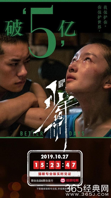 《少年的你》票房破5亿 易烊千玺演技成熟广受好评