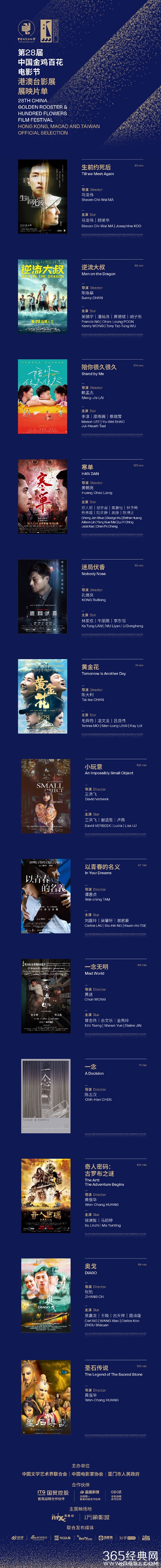 第28届金鸡奖 发布港澳台影展展映片单