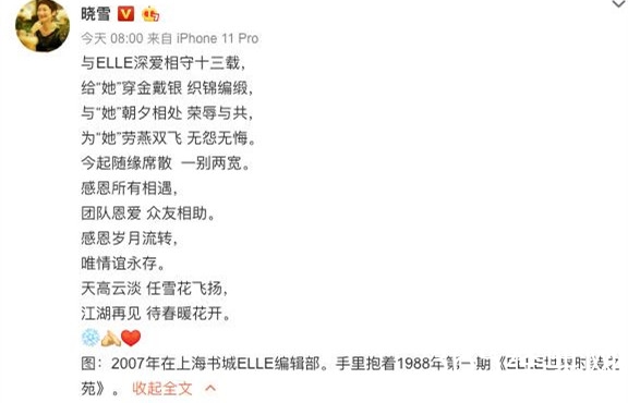 ELLE主编晓雪离职 晓雪个人资料介绍