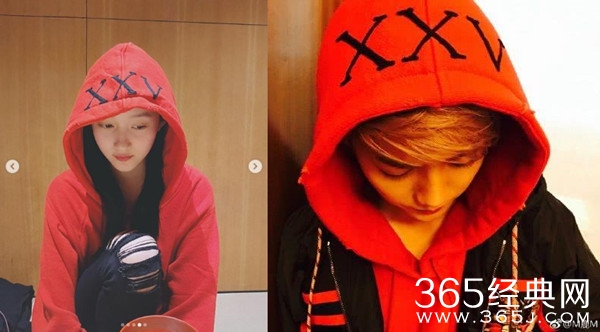 关晓彤穿鹿晗卫衣晒照 疑似在鹿晗家中跨年