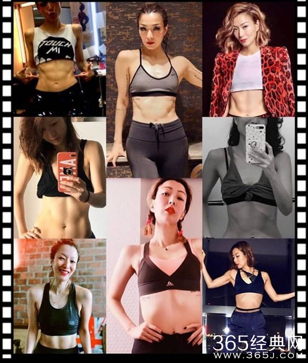 郑秀文晒腹肌照 十几年不能享用美食的意志力！