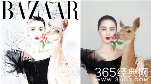 时尚芭莎3月刊封面曝光 刘诗诗手绘封面气质优雅