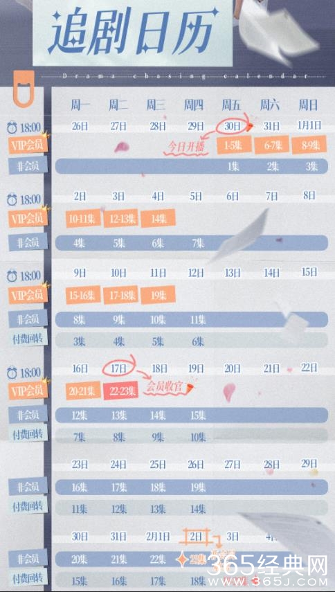 《玫瑰骑士》追剧日历