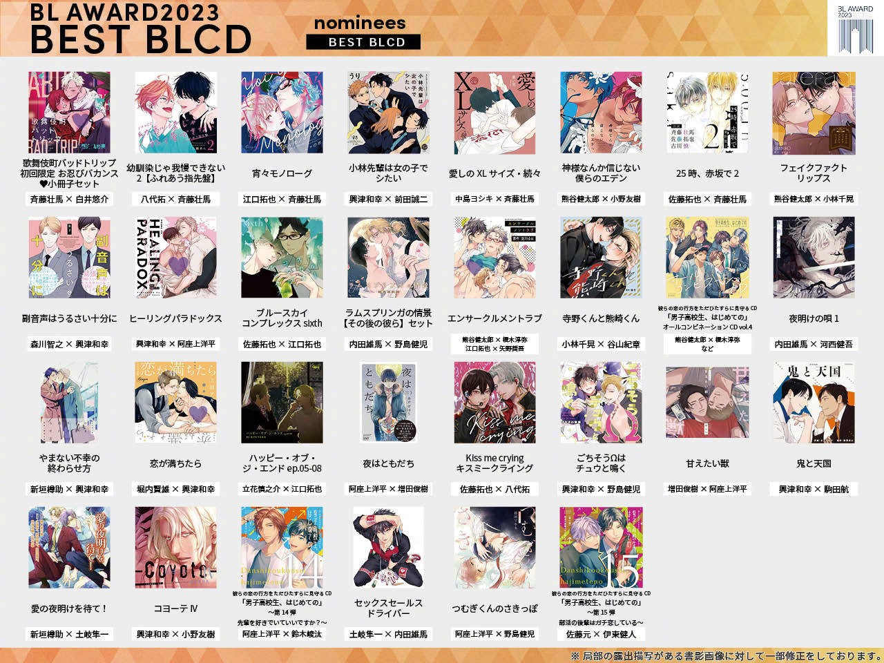 BL AWARD 2023 榜单提名名单公开