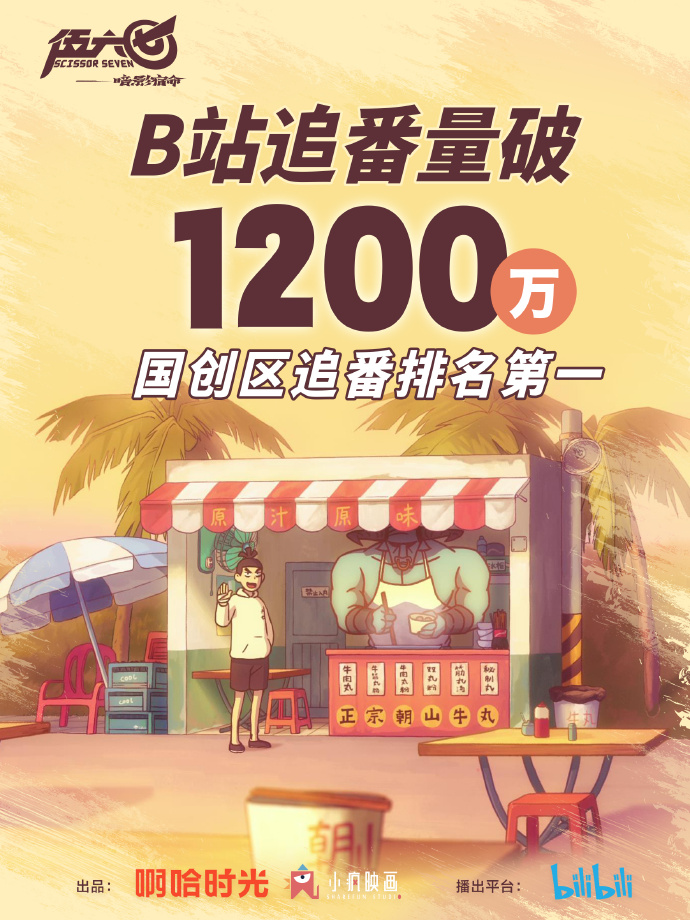 《刺客伍六七》追番人数破1200万，B站国创区追番排名第一