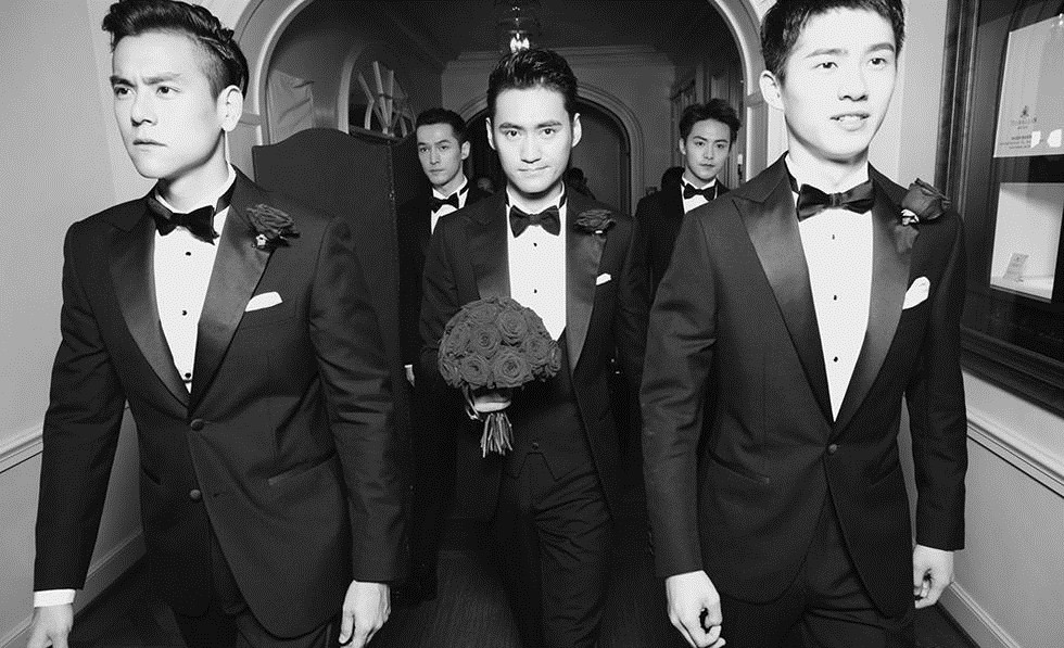 袁弘张歆艺德国伴郎图片 史上最帅伴郎团