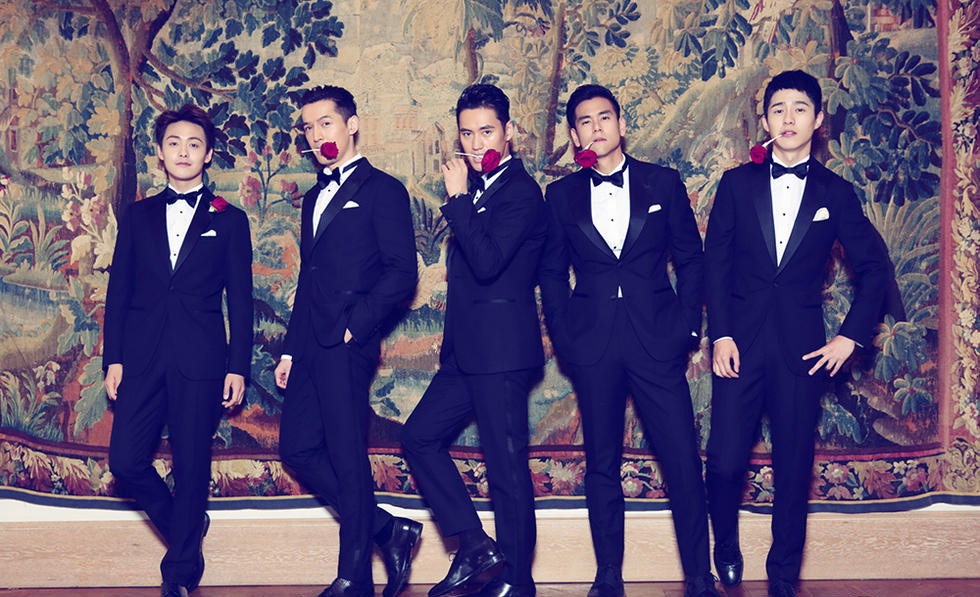 袁弘张歆艺德国伴郎图片 史上最帅伴郎团