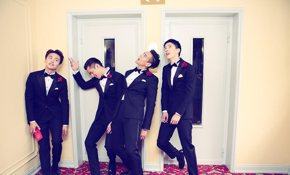 袁弘张歆艺德国伴郎图片 史上最帅伴郎团