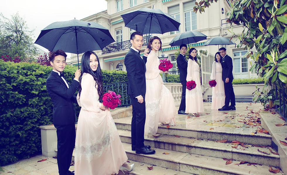 袁弘张歆艺德国伴郎图片 史上最帅伴郎团