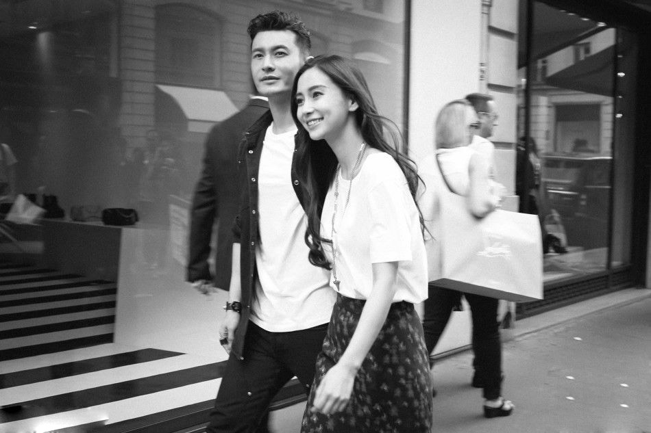 黄晓明baby巴黎秀恩爱 十指紧扣甜死人