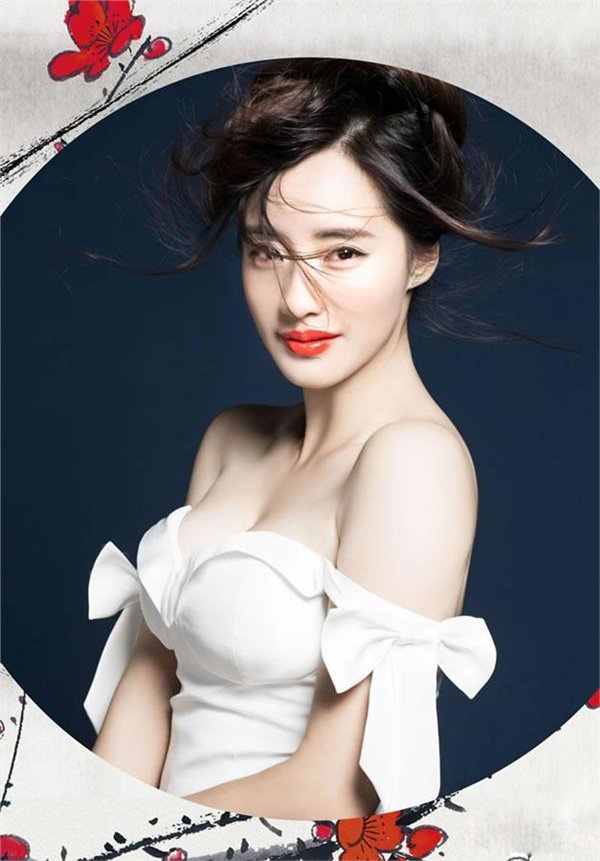 性感王智红唇香肩个人复古写真图片