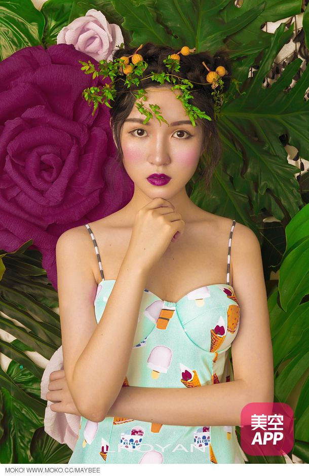森系美女热带雨林清新写真