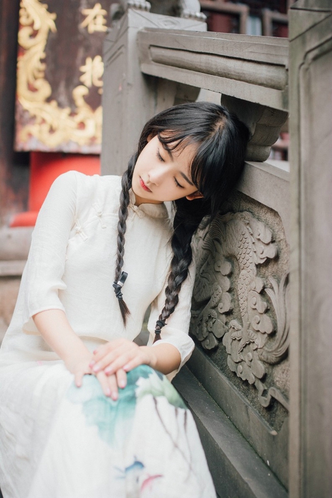 美女民国长裙户外娇巧甜美靓丽唯美写真
