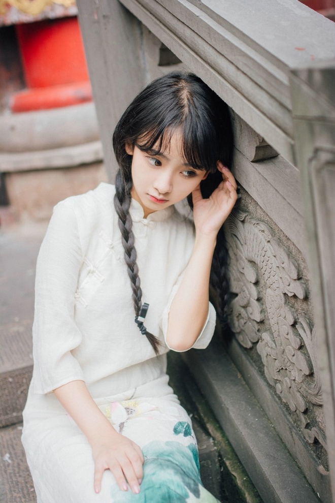 美女民国长裙户外娇巧甜美靓丽唯美写真