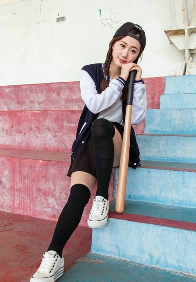 运动系棒球美女校园清新魅力写真
