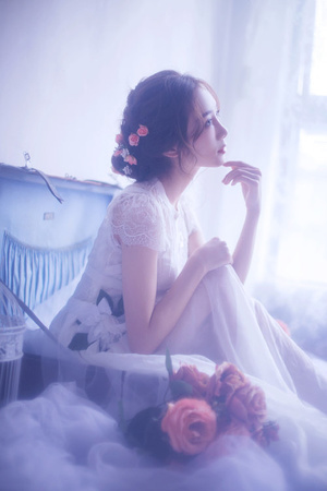 背带裤柠檬少女丸子头俏皮可爱吸睛