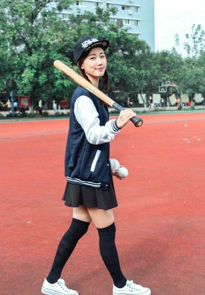 运动系棒球美女校园清新魅力写真