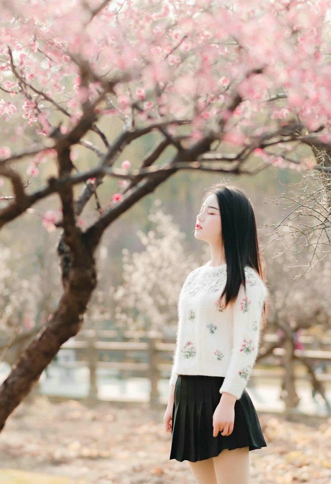 山花烂漫恬静唯美少女