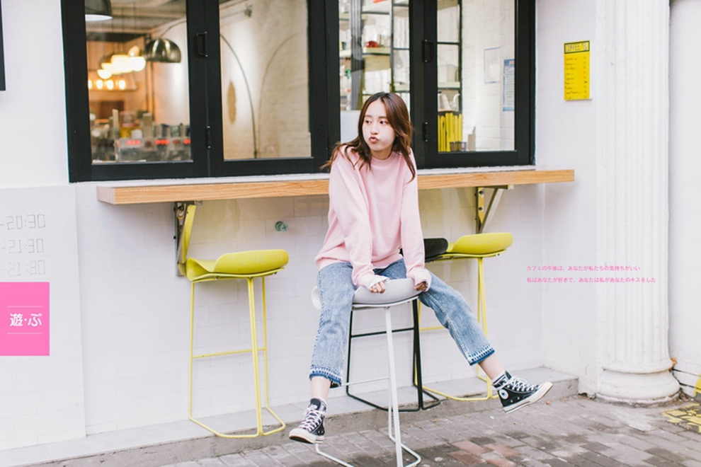 元气十足清新可爱妹纸街头阳光