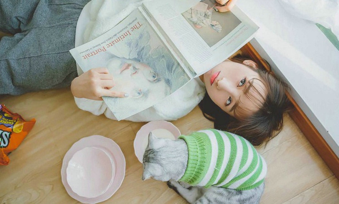 可爱小喵小姐唯美清新室内俏皮唯美写真