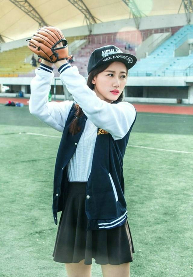 运动系棒球美女校园清新魅力写真
