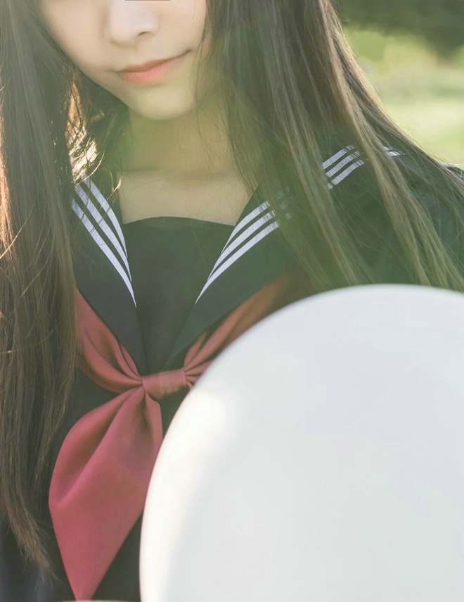 嗨森校服美女乌黑长发美女写真