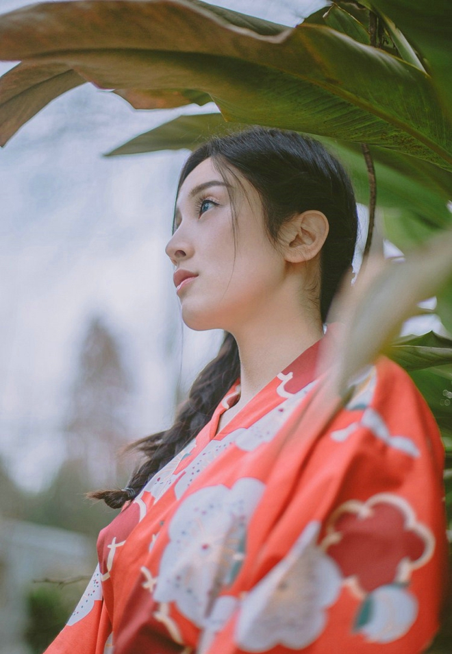 日本和服美女樱桃嘴清新俏皮写真