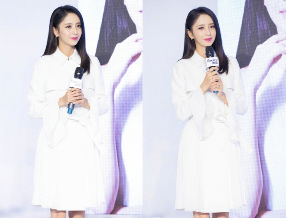 佟丽娅出席某活动纯白色礼服洁白无瑕写真