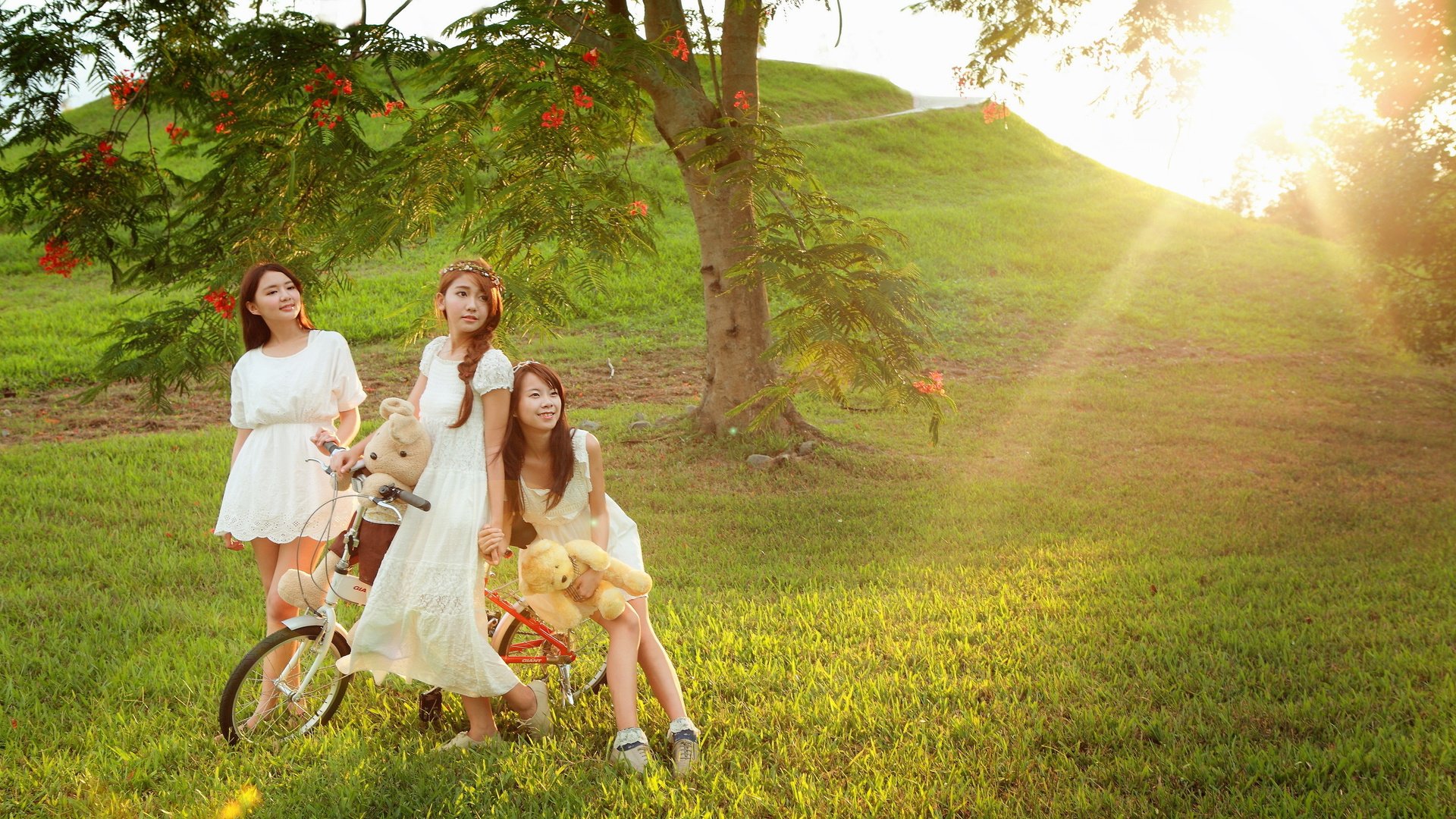 户外阳光小清新美女写真